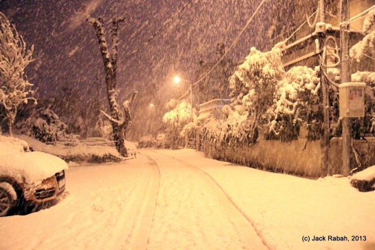 Snowing in Ramallah